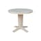 International Concepts 36 in. Solid Wood Round Top Pedestal Table w/12 in. Leaf - 30.1 in.High - Dining Height, Unfinished K-36RXT-23B - alternate 1